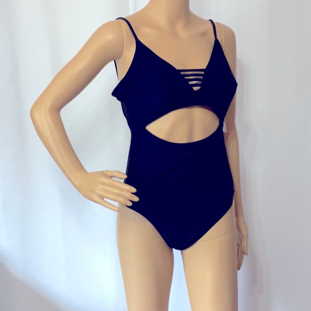 Fashion Union Swimwear Strappy Black One Piece Swimsuit NWT